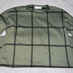 JoahLove Girls Green Plaid Sweater Dress